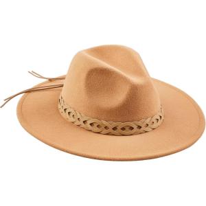 Mud Pie Women’s Mud Pie Womens Leather Trim Fedora(Brown)