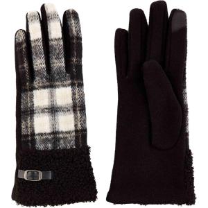 Mud Pie Women’s Mud Pie Women’s Plaid Boucle Gloves(Black)