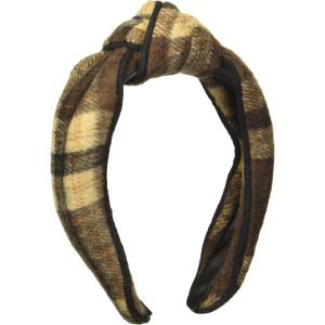 Mud Pie Women’s Plaid Headband, Brown, One Size