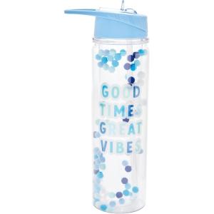 Mud Pie Women’s Pom-Pom Tumbler, Blue, 16 oz