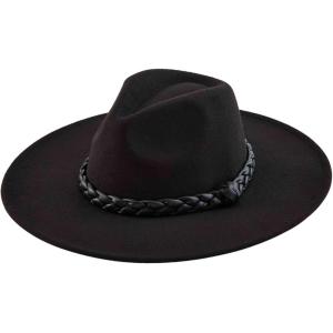 Mud Pie Women’s Women’s Braided Fedora(Black)