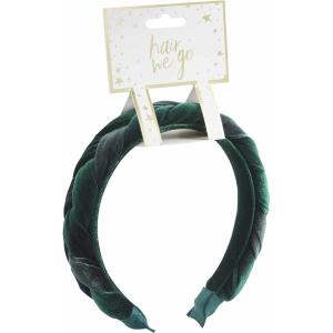 Mud Pie womens Mud Pie Braided Velvet Womens Headband(Green)