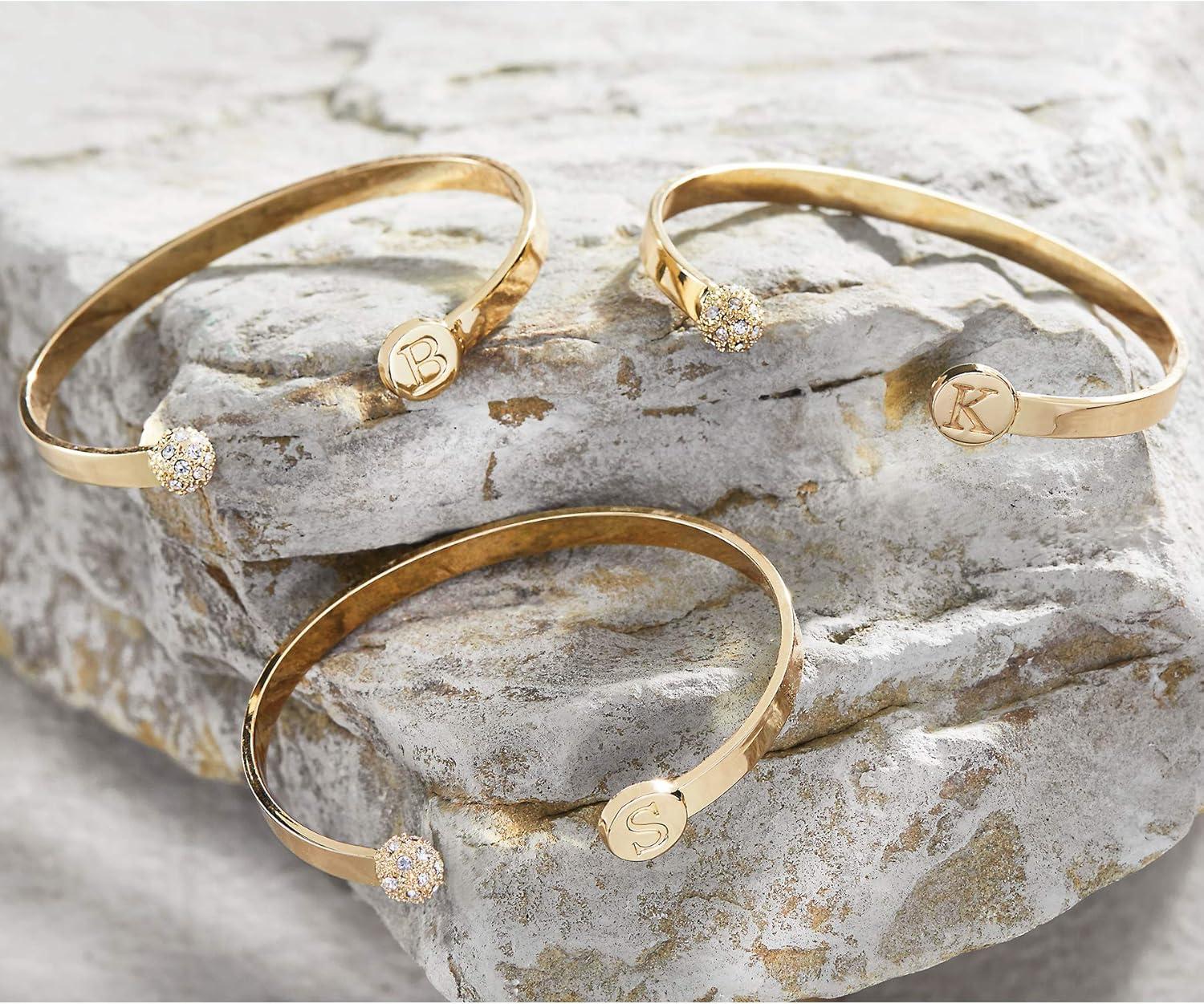 image:imageMud Pie Womens Initial Pave Bracelet D Gold 5 12 Dia