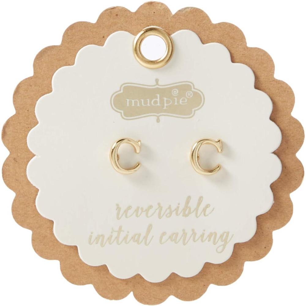 image:imageMud Pie Gold Initial Pave N Pierced EarringsC