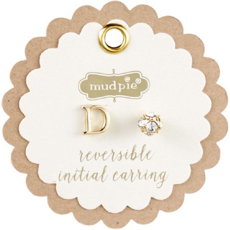 image:imageMud Pie Gold Initial Pave N Pierced EarringsD