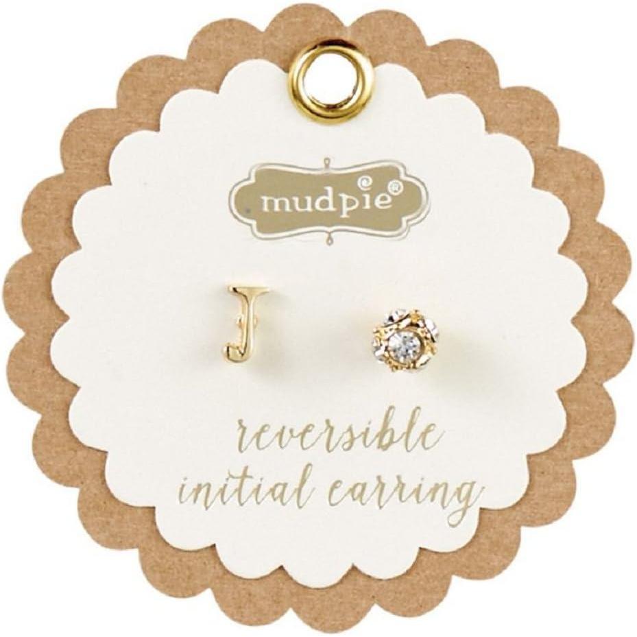 image:imageMud Pie Gold Initial Pave N Pierced EarringsJ