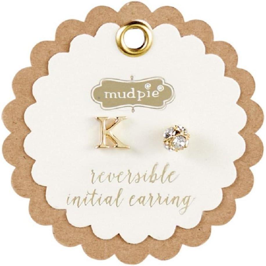 image:imageMud Pie Gold Initial Pave N Pierced EarringsK