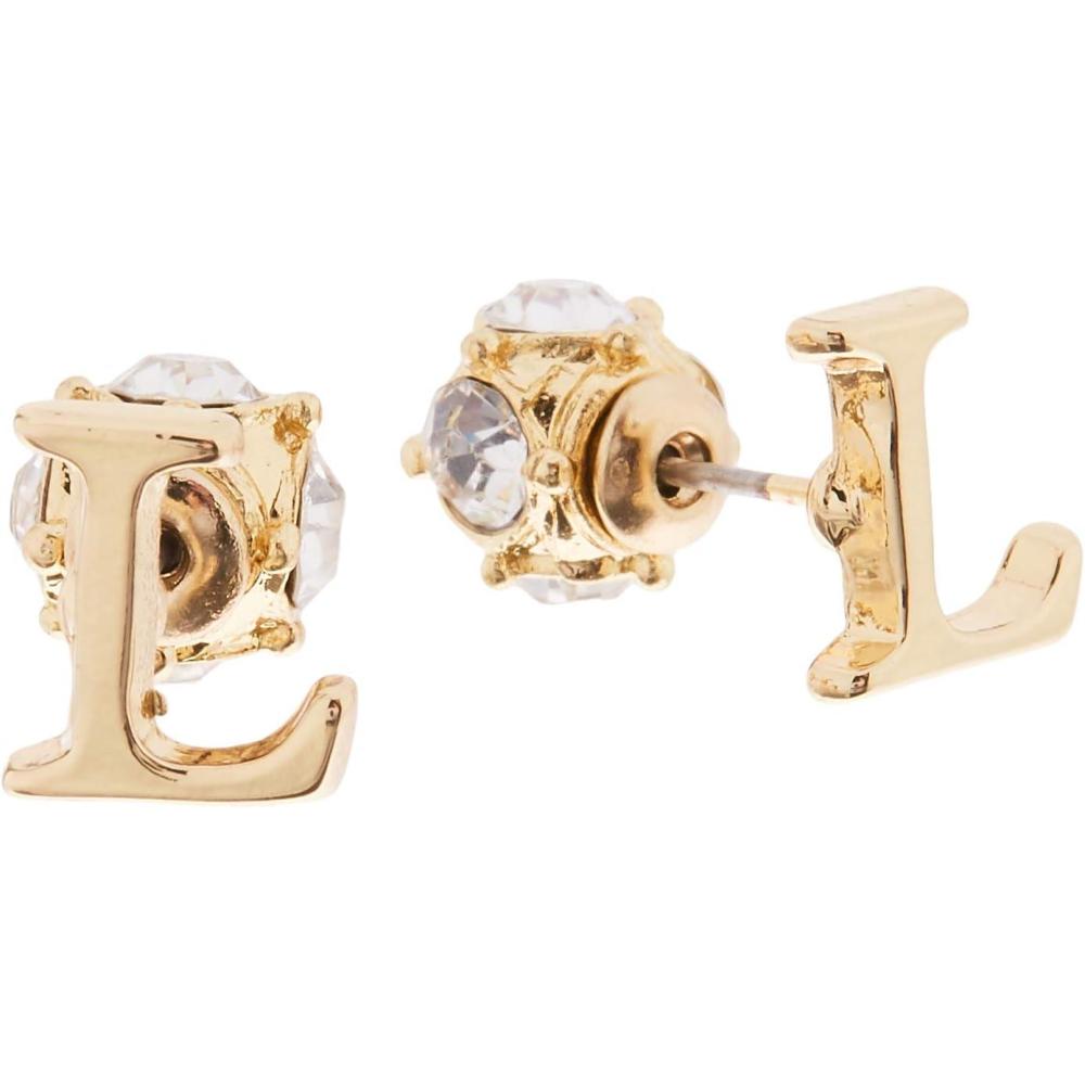 image:imageMud Pie Gold Initial Pave N Pierced EarringsL