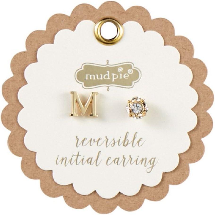 image:imageMud Pie Gold Initial Pave N Pierced EarringsM