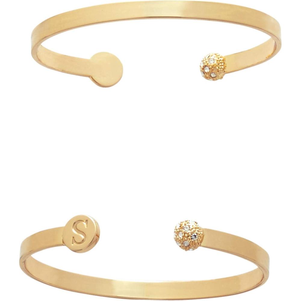 image:imageMud Pie Womens Initial Pave Bracelet E Gold 6 12 Dia