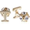Mud Pie Gold Initial Pave N Pierced Earrings(D)