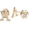 Mud Pie Gold Initial Pave N Pierced Earrings(A)