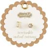 Mud Pie Gold Initial Pave N Pierced Earrings(J)