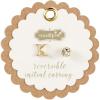 Mud Pie Gold Initial Pave N Pierced Earrings(K)