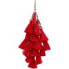 Mud Pie Women’s Raffia Tassel Earrings Pink, One Size