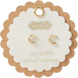 Mud Pie Gold Initial Pave N Pierced Earrings(C)