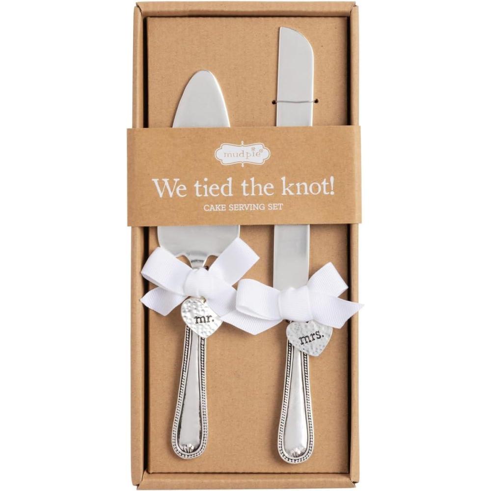image:imageMud Pie Silver Metal Wedding Charm Cake Serving Set