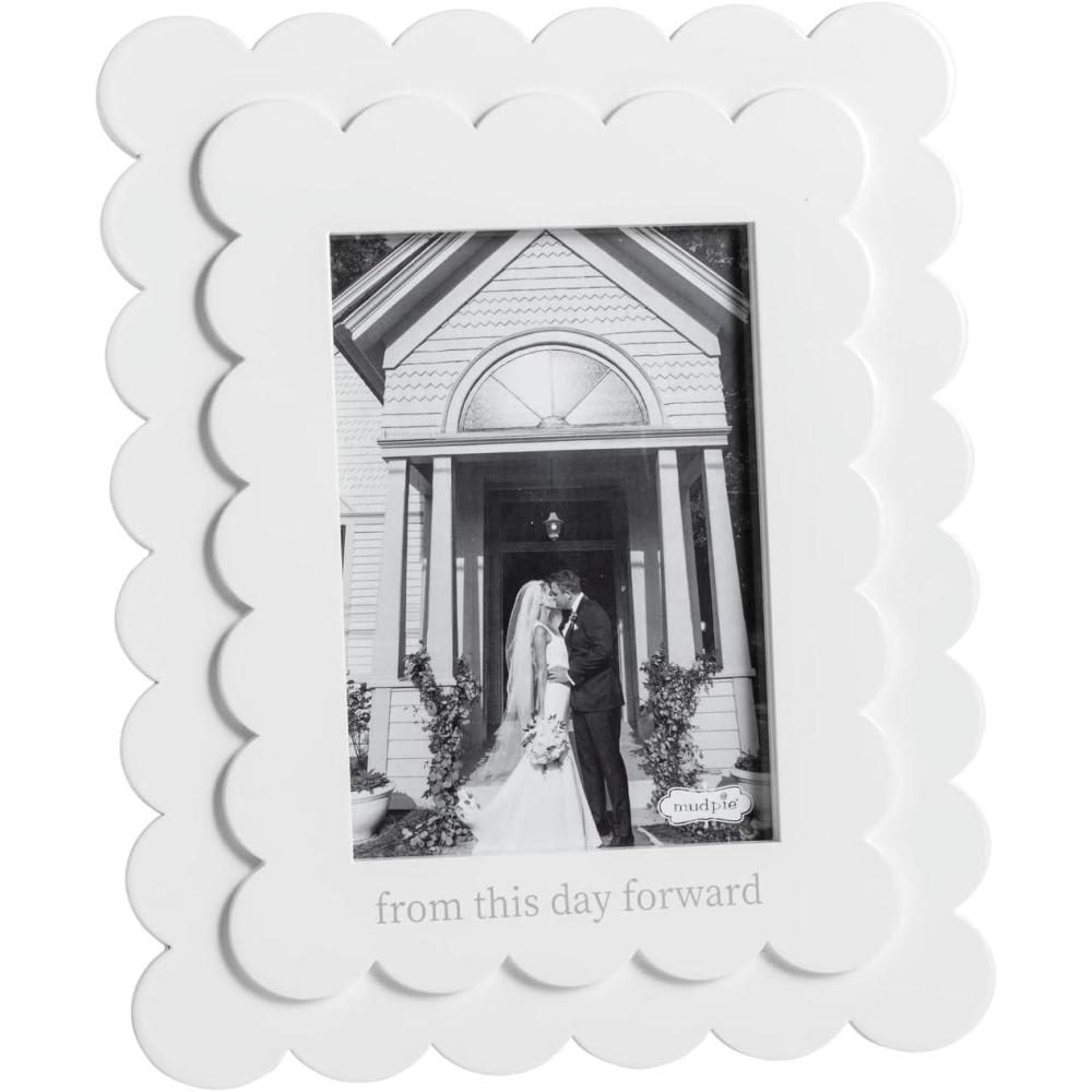 image:imageMud Pie White 5X7 Forward Scallop Wood Frame
