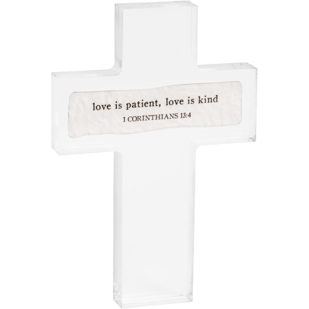 image:imageMud Pie White Acrylic and Two Recycled Paper CrossLove Is