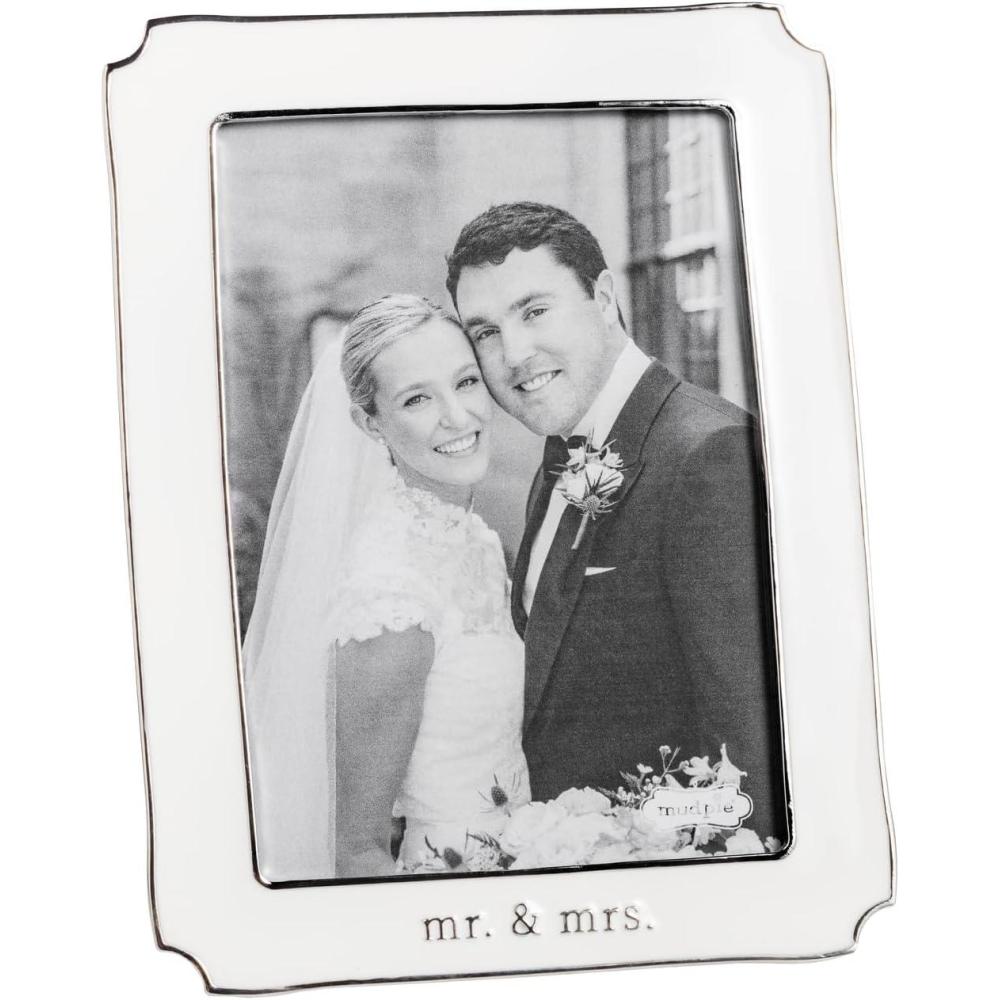 image:imageMud Pie White Metal 5X7 Enamel Frame