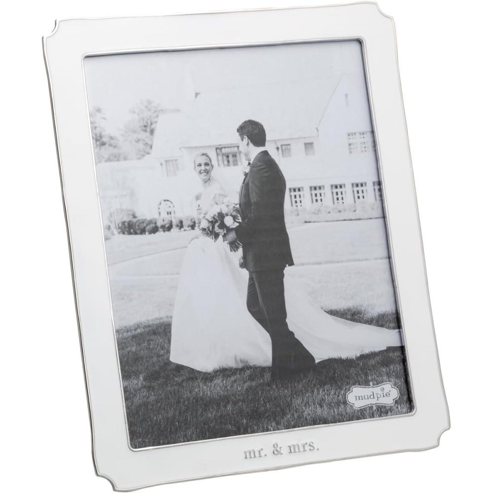 image:imageMud Pie White Metal 8X10 Enamel Frame