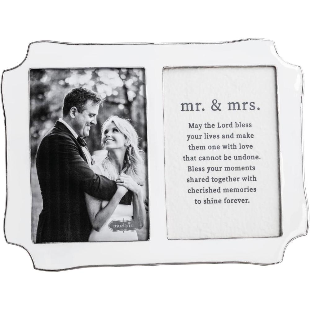 image:imageMud Pie White Metal Double Prayer Wedding Frame