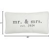 Mud Pie Mrs Est 2024 Pillow, 16 1/2″ x 16 1/2″, Square(Lumbar)