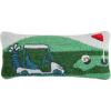 Mud Pie Golf Scene Hooked Wool Pillow; 8″ X 18″