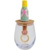 Mud Pie Green Glass Beaded I Do Wine Glass Set(Green)