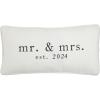 Mud Pie Mrs Est 2024 Pillow, 16 1/2″ x 16 1/2″, Square(Lumbar)
