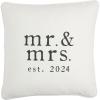 Mud Pie Mrs Est 2024 Pillow, 16 1/2″ x 16 1/2″, Square(Square)
