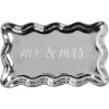 Mud Pie Silver Metal Mr. & Mrs. Etched Metal Tray