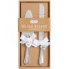 Mud Pie Silver Metal Wedding Charm Cake Serving Set