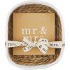 Mud Pie Wedding Mr. and Mrs. Napkin and Basket Set, Cocktail
