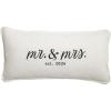Mud Pie White Cotton Lumbar Mr. & Mrs. 2026 Wedding Pillow(White)