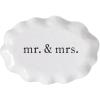 Mud Pie White Melamine Mr. & Mrs. Platter