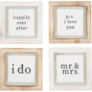 MR MRS Wood Plaque Coaster