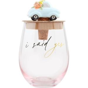 Mud Pie Engaged Wine Glass Set, We Decided; 16 Oz(Said Yes)
