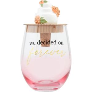 Mud Pie Engaged Wine Glass Set, We Decided; 16 Oz(We Decided)