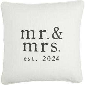 Mud Pie Mrs Est 2024 Pillow, 16 1/2″ x 16 1/2″, Square(Square)