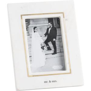 Mud Pie White 4X6 Gold Outline Marble Frame