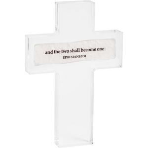 Mud Pie White Acrylic and Two Recycled Paper Cross(And Two)