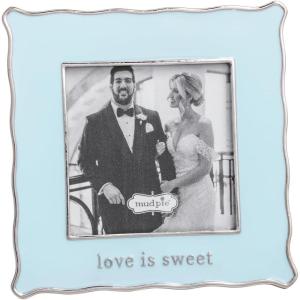 Mud Pie White Metal I Do Mini Enamel Wedding Frame(Light/Pastel Blue)