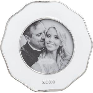 Mud Pie White Metal Xoxo Mini Enamel Wedding Frame