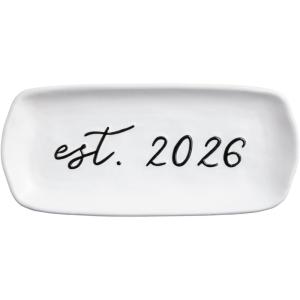 Mud Pie White Stoneware Established 2026 Everything Dish(White)