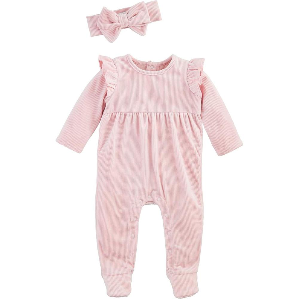 image:imageMud Pie Baby Girls Mud Pie Baby Girl SleeperPink Rib