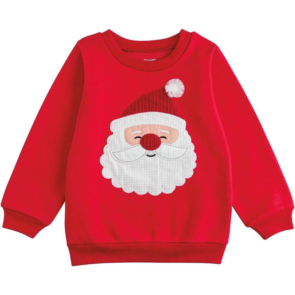 image:imageMud Pie Boys Mud Pie Kids Christmas Applique Santa SweatshirtRed