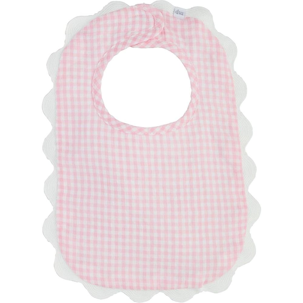 image:imageMud Pie Childrens Pink Gingham Scallop Bib One Size Fits Most