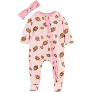 Mud Pie Baby Girls’ Mud Pie Baby Girl Sleeper(Pink Football)