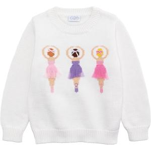 Mud Pie Girls’ Mud Pie Kids Ballerina Sweater(White)